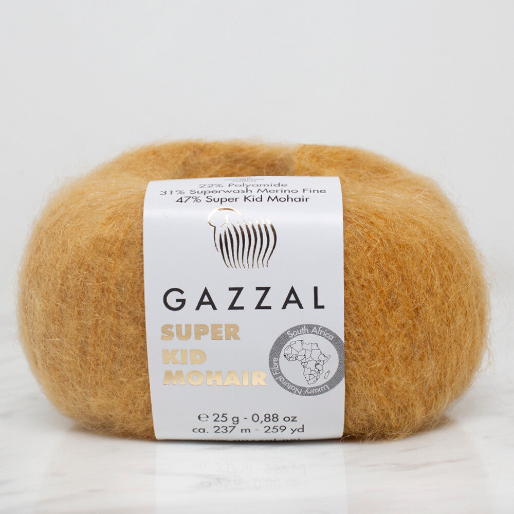 Gazzal Süper Kid Mohair Hardal 25 gr El Örgü İpi - 64423